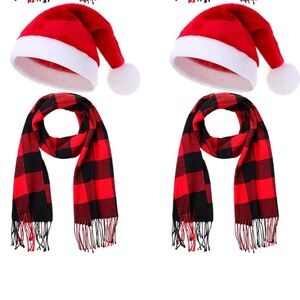 Nwot 2 pack Cuffbow Christmas Santa Hat and Scarf Set